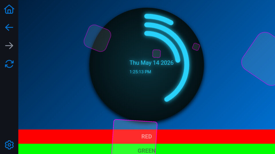Radiant Browser showing a web dashboard on Android TV